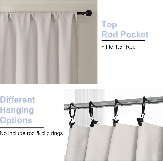 Simplebrand Ava Natural Blackout Curtains - Image 4