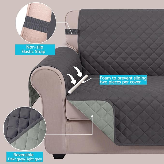 U-NICE HOME Reversible Sofa Cover Washable Couch Cover - Image 3