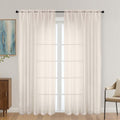 OVZME Cream Sheer Curtains 72 Inches Long 2 Panels Set, Light Filtering Sheer by OVZME