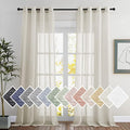 NICETOWN Natural Linen Sheer Curtains 120 inches Long, Privacy Chic Semi Sheer by NICETOWN