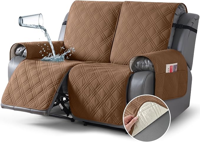TAOCOCO 100% Waterproof Loveseat Recliner Cover, Non Slip Split Recliner Couch by TAOCOCO