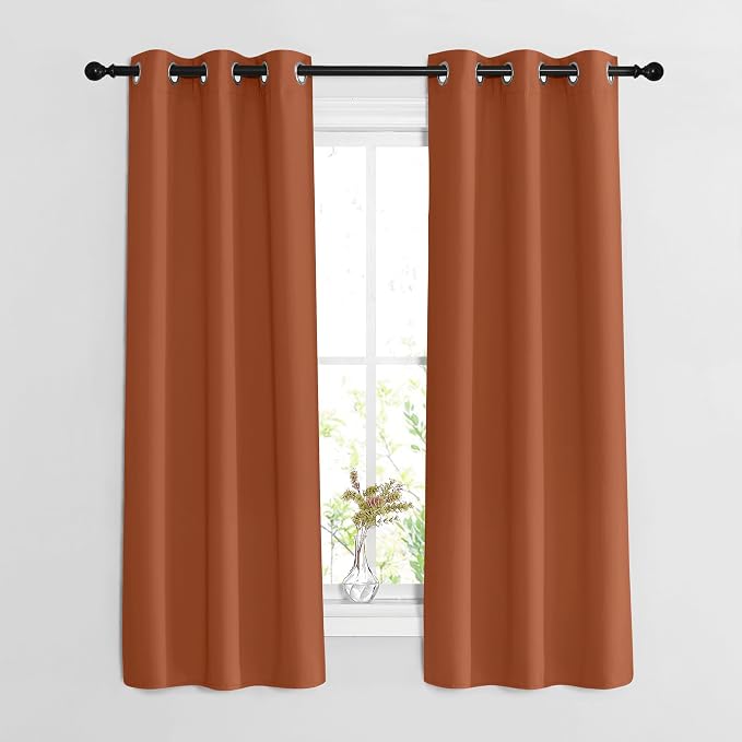 NICETOWN Blackout Burnt Orange Curtains 63 inch Length 2 Panels by NICETOWN