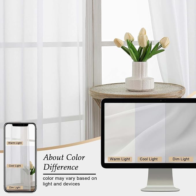 Extra Long Sheer White Curtains - Image 7