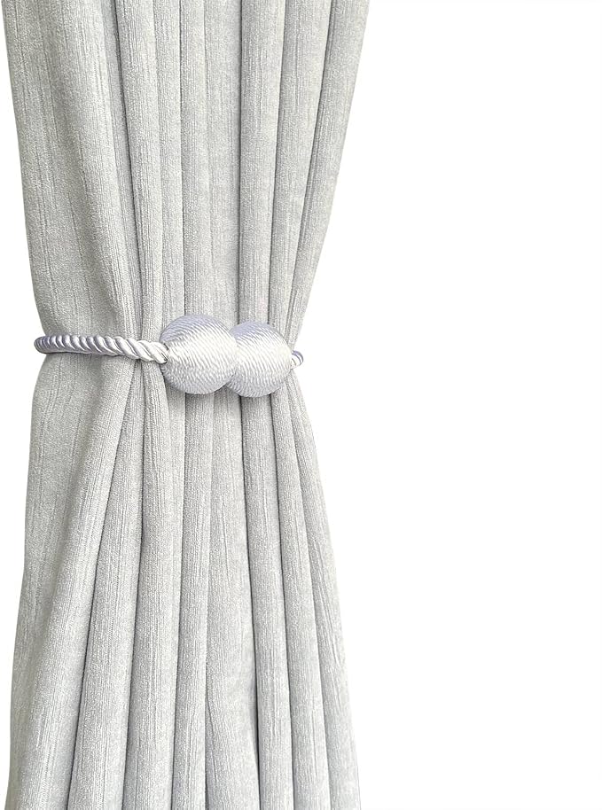 Melaluxe 4 Pack Magnetic Curtain Tiebacks, Decorative Curtain Holdbacks - Image 2