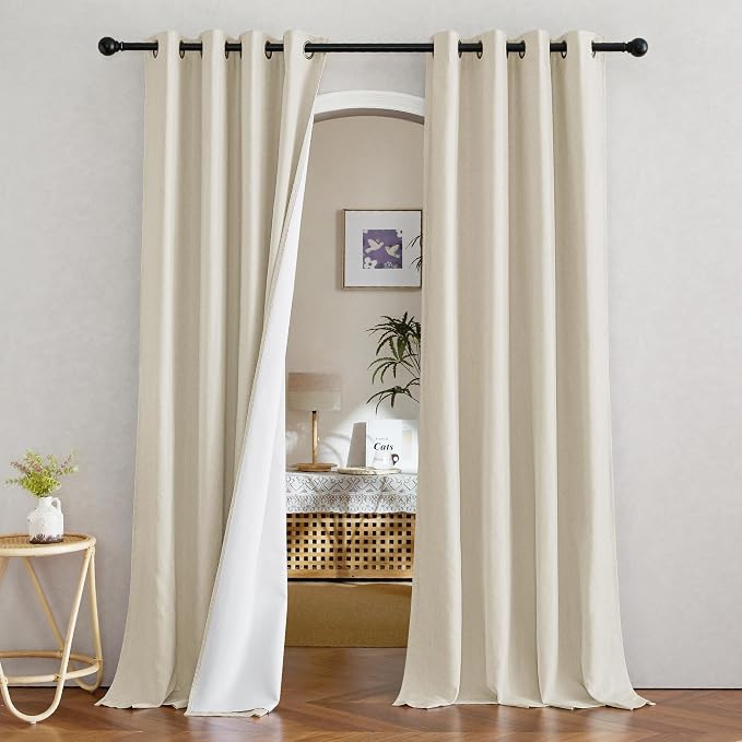 NICETOWN Natural Thick Linen Full Blackout Curtains by NICETOWN