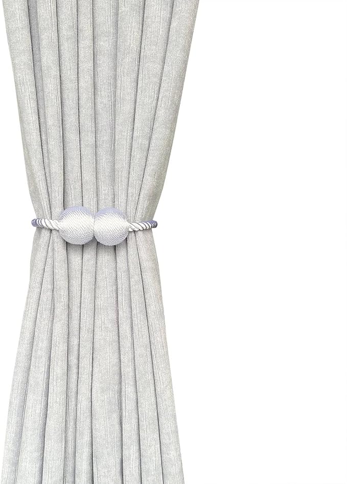 Melaluxe 6 Pack Magnetic Curtain Tiebacks, Decorative Curtain Holdbacks - Image 3