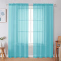 Simplebrand Aqua Sheer Curtains 72 Inches Long 2 Panels by Simplebrand