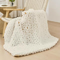 Bigacogo Chunky Knit Throw Blanket by Bigacogo
