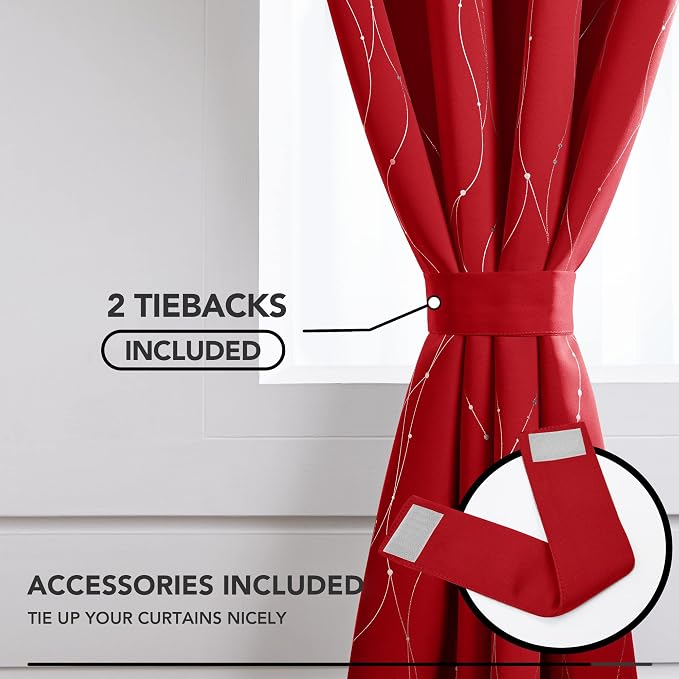 Deconovo Christmas Curtains, Thermal Insulated Noise‑Reduced Drape, Wave Line - Image 4