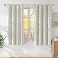 NICETOWN Natural Faux Linen Room Darkening Rod Pocket Curtains 63 inch Length by NICETOWN