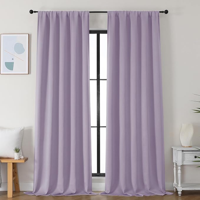 Simplebrand Lilac Blackout Curtains by Simplebrand