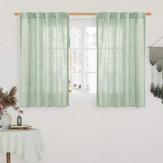 LAMIT 40 Inch Length Linen Curtains by LAMIT