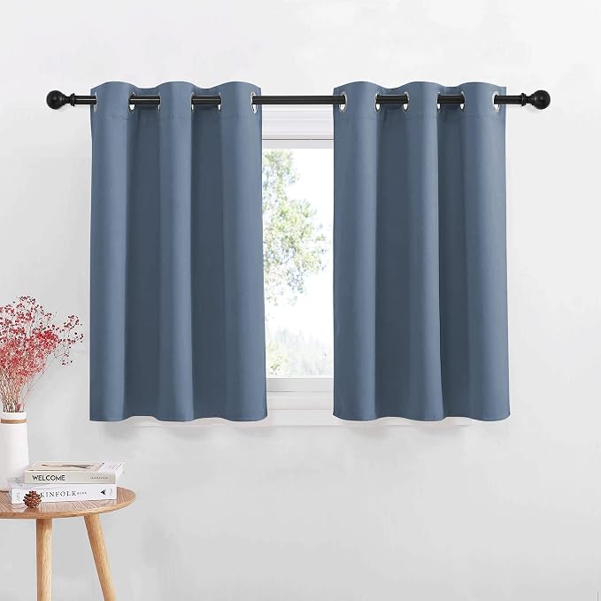 NICETOWN Window Short Curtains for Kitchen, Home Fashion Solid Grommet Top by NICETOWN