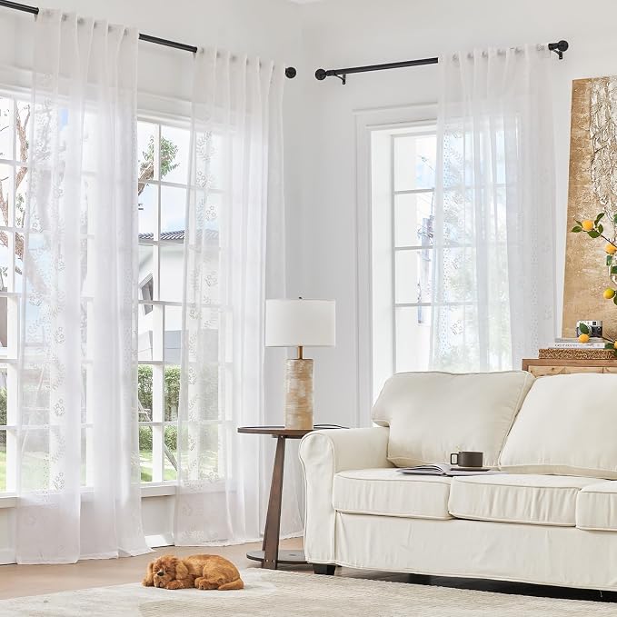 jinchan Belrose Linen Sheer Curtains - Image 2