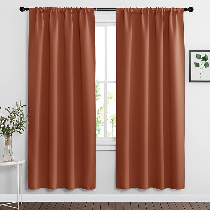 RYB HOME Blackout Curtains for Bedroom Living Room 72 inches Long, Thermal by RYBHOME