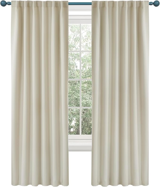 Deconovo Blackout Curtains, Thermal Insulated, W52 x L72 2 Panels, Back Tab by Deconovo