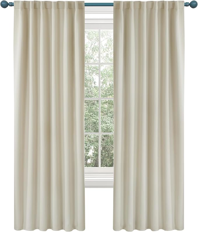 Deconovo Blackout Curtains, Thermal Insulated, W42 x L63 2 Panels, Back Tab by Deconovo