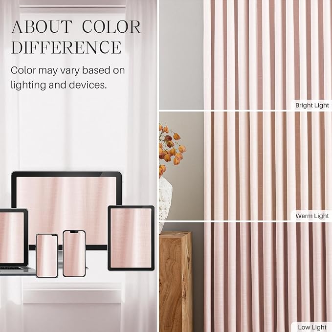 Pinch Pleated Linen Curtains 100% Blackout 84 Inches Long - Image 7
