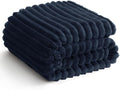 HIMEET Navy Blue Ribbed Queen Size Blanket by Unknown
