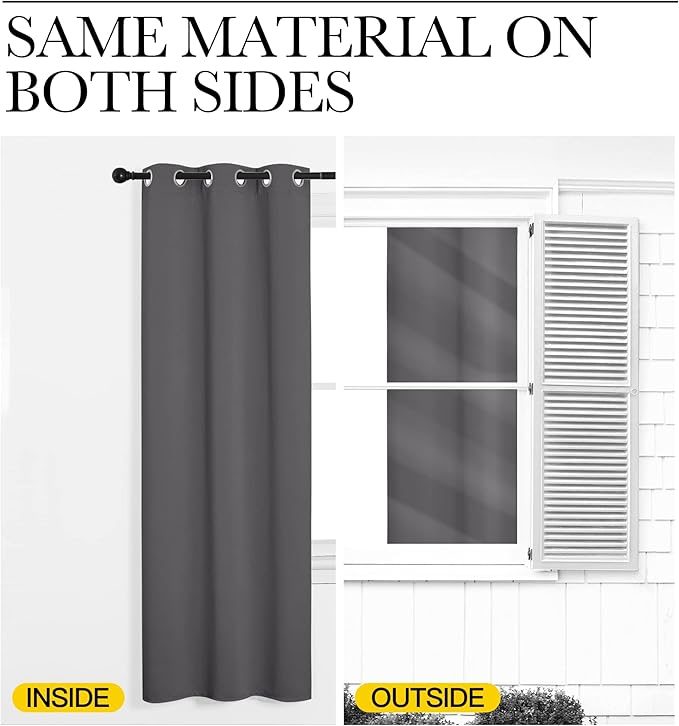 NICETOWN Grey Blackout Curtain Panels - Image 5