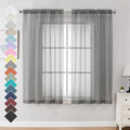 OVZME 2 Panels Sheer Curtains 63 Inches Long Rod Pocket Light Weight Soft Voile by OVZME