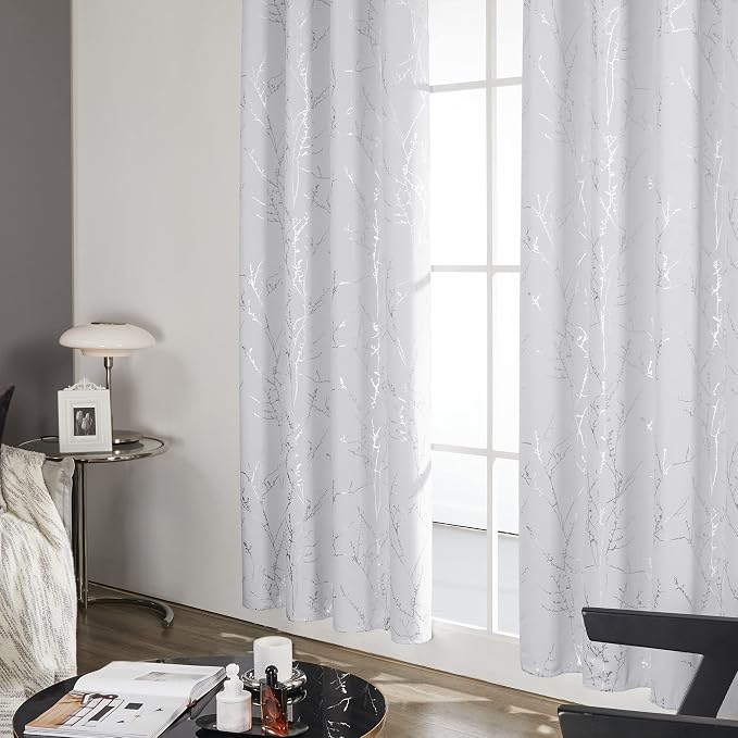 Deconovo Greyish White Curtains, Room Darkening Curtain, Thermal Insulated - Image 4