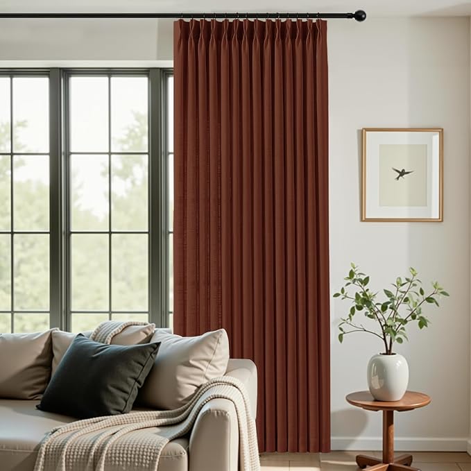 IVAPUPU 90 Inch Linen Blend Curtains 2 Panel Set - Image 2