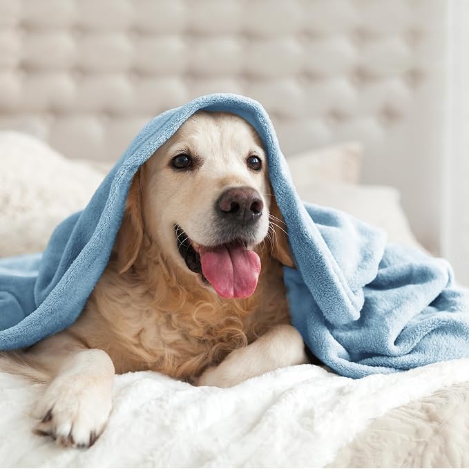 BEDELITE Fleece Blankets Queen Size Washed Blue Throw Blankets - Image 9