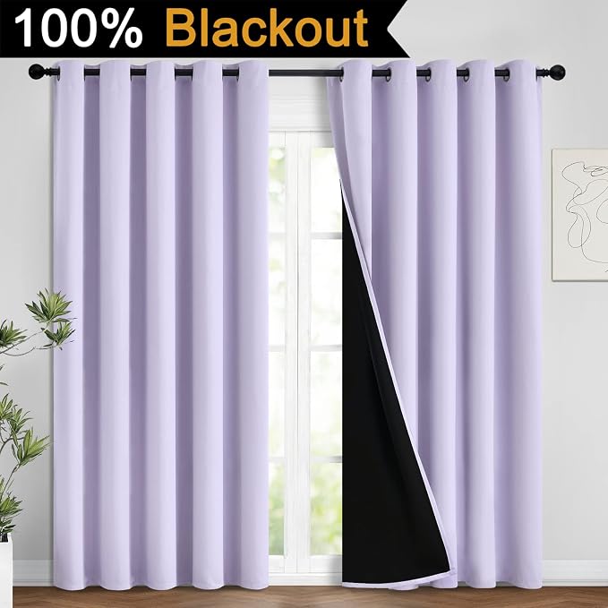 Yakamok 2 Thick Layers 100% Completely Blackout Window Curtains, Thermal - Image 2