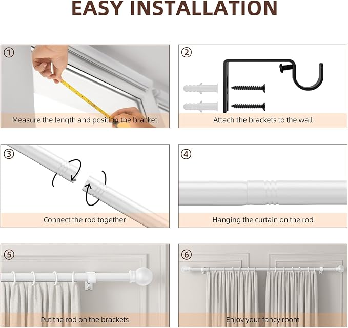 SMODBRODRE Curtain Rods for Window 32 to 120 - Image 4