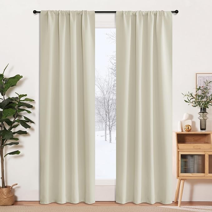 RYB HOME 2 Panels Doorway Curtains, Thermal Insulated Privacy Rod Pocket Easy by RYBHOME