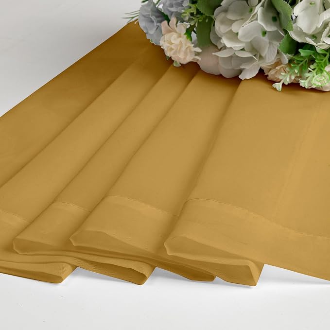 Lecloud Gold Sheer Curtains 63 Inch Length 2 Panels, Airy Light Filtering Voile - Image 8
