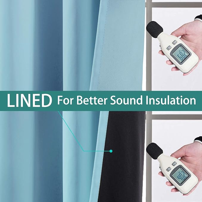 Yakamok 100% Blackout Curtains Energy Saving Thermal Insulated 2 Thick Layers - Image 4