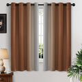Yakamok Greyish White and Burnt Orange Ombre Curtains, Light Blocking Curtains by Yakamok