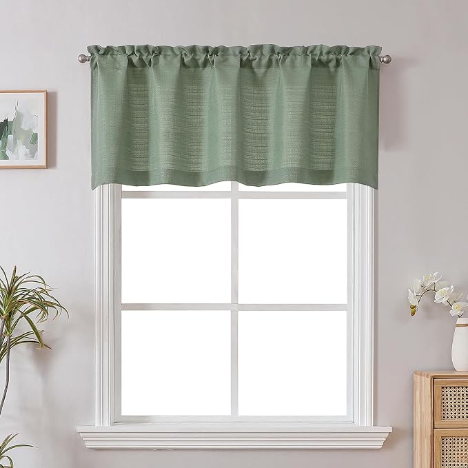 Chyhomenyc Sage Green Short Curtain Valance by Chyhomenyc