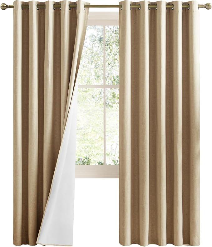NICETOWN 100% Absolutely Blackout Linen Curtains by NICETOWN