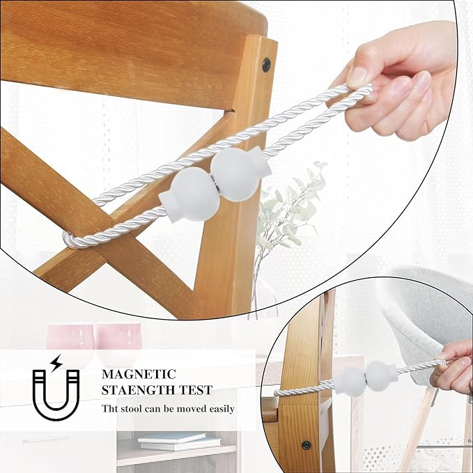2 Pack Magnetic Curtain Tiebacks Modern Handmade Rope Curtain Tie Backs - Image 4
