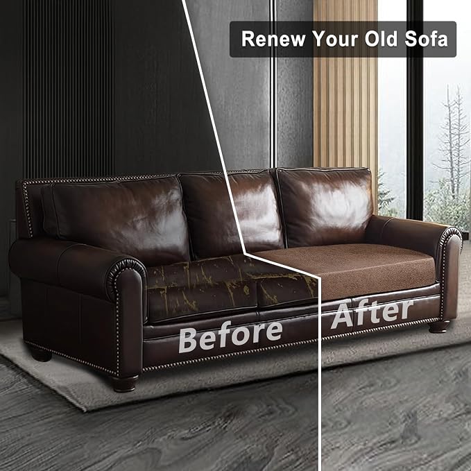 Leather Look Couch Cushion Covers Sofa Seat Slipcovers Sets Couches Furniture - Image 7