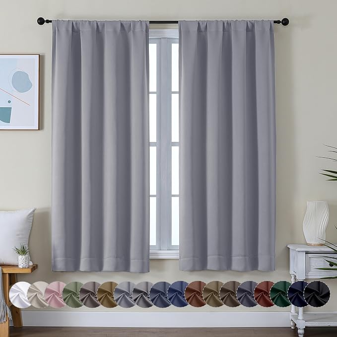 Simplebrand Ava Silver Grey Blackout Curtains by Simplebrand