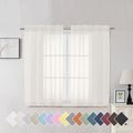 Aiyufeng Ivory Sheer Curtains for Living Room 45 inch Length 2 Panels Set by Aiyufeng