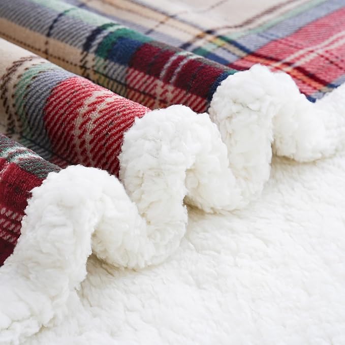 PU MEI Sherpa Fleece Throw Blanket 60" x 80" Reversible Plush Fluffy Large Big - Image 6