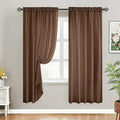 HOMEIDEAS Non-See-Through Brown Privacy Sheer Curtains, 52 X 72 Inches Long 2 by HOMEIDEAS