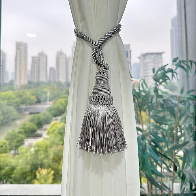 Fenghuangwu 4 Pack Curtain Tie Backs Rope Tassels - Image 3