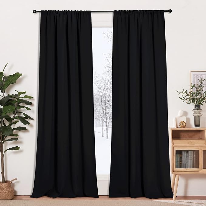 RYB HOME Blackout Curtains for Bedroom 102 inches Long, Privacy Thermal by RYBHOME