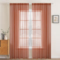 MIULEE Fall Burnt Orange Sheer Curtains 54 X 108 Inches, 2 Panels | Solid Color by MIULEE