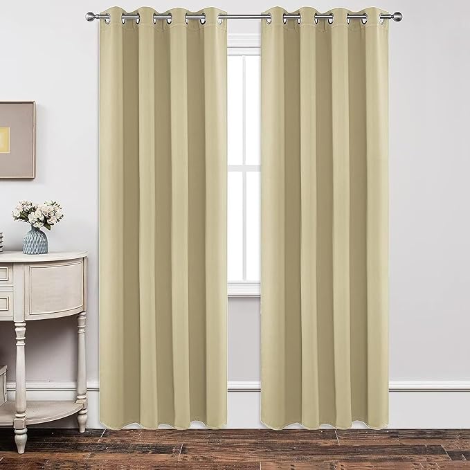 Joydeco Blackout Curtains 90 Inch Length 2 Panels Set, Thermal Insulated Long by JOYDECO
