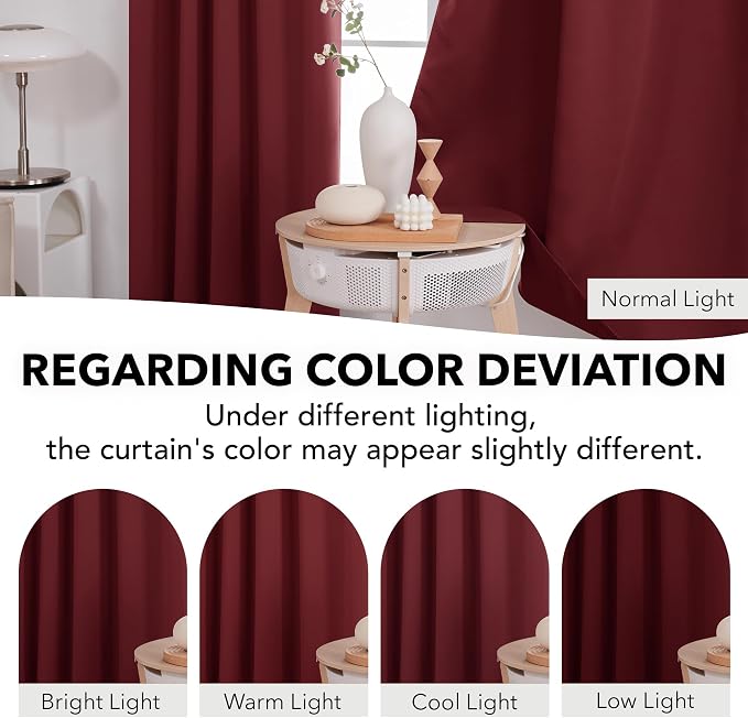 Deconovo Solid Room Darkening Curtains Rod Pocket and Back Tab Blackout Curtains - Image 6