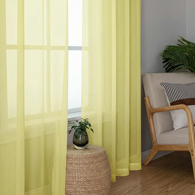 OWENIE Sheer Curtains 84 inches Long 2 Panels Set - Image 8