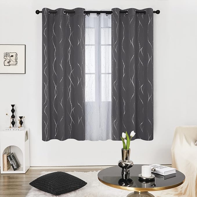 Deconovo Gray Curtains for Living Room, Protect Pravicy Thermal Insulated - Image 2