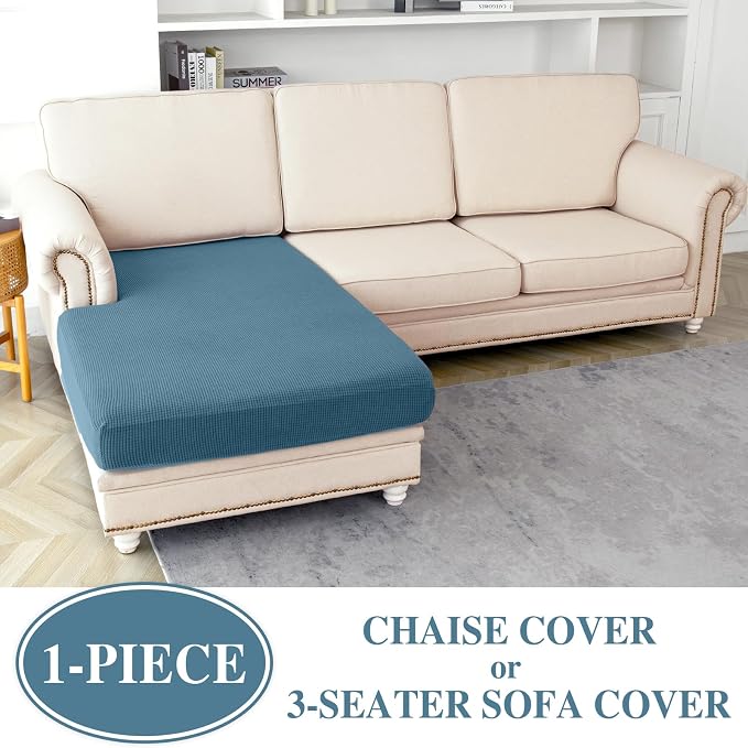 Couch Cushion Cover Chaise Lounge Cover Washable Separate Seat Chaise Couch - Image 2